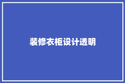 装修衣柜设计透明