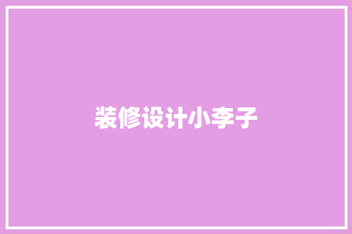 装修设计小李子