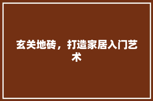 玄关地砖，打造家居入门艺术