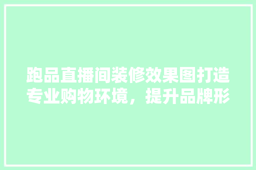 跑品直播间装修效果图打造专业购物环境，提升品牌形象